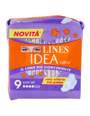 lines idea ultra assorbenti - 9 pezzi - con ali: tuttocasashop.it: igiene e cura della persona