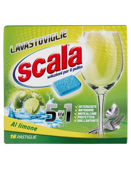 scala lavastoviglie 5in1 - 16 tabs - al limone: tuttocasashop.it: pulizia e cura della casa