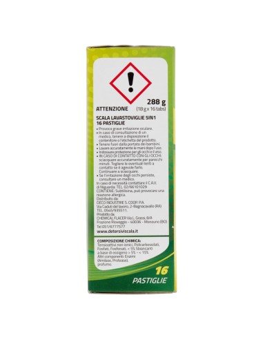 scala lavastoviglie 5in1 - 16 tabs - al limone: tuttocasashop.it: pulizia e cura della casa