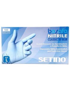 besafe 100 guanti monouso in nitrile blu non talcati taglia grande l 9: tuttocasashop.it: pulizia e cura della casa