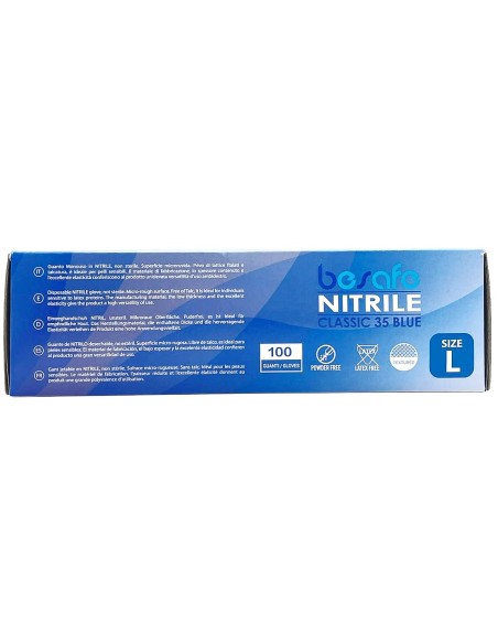 besafe 100 guanti monouso in nitrile blu non talcati taglia grande l 9: tuttocasashop.it: pulizia e cura della casa