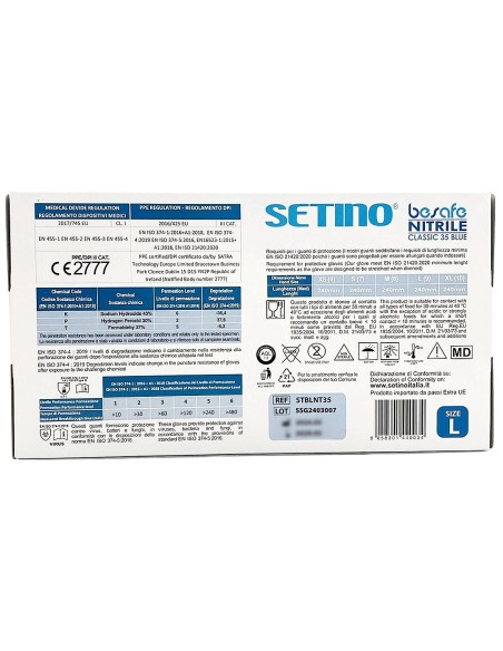 besafe 100 guanti monouso in nitrile blu non talcati taglia grande l 9: tuttocasashop.it: pulizia e cura della casa