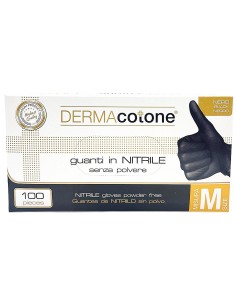 derma 100 guanti monouso in nitrile neri - non talcati - taglia media m 8: tuttocasashop.it: pulizia e cura della casa
