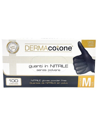 derma 100 guanti monouso in nitrile neri - non talcati - taglia media m 8: tuttocasashop.it: pulizia e cura della casa
