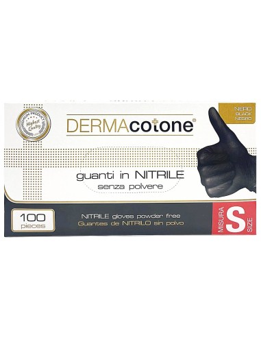 derma 100 guanti monouso in nitrile neri - non talcati - taglia piccola s 7: tuttocasashop.it: pulizia e cura della casa