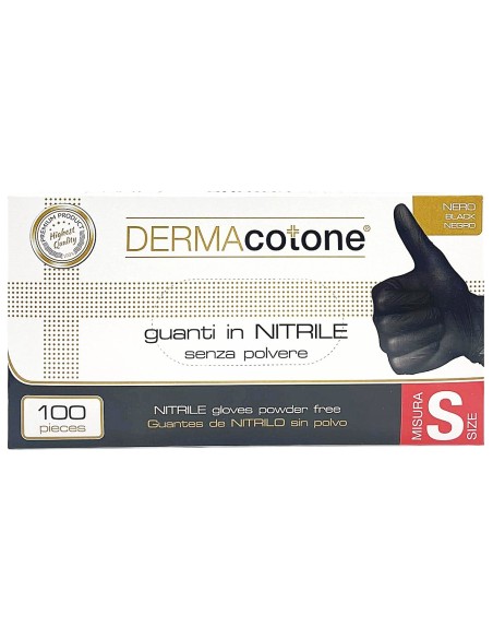 derma 100 guanti monouso in nitrile neri - non talcati - taglia piccola s 7: tuttocasashop.it: pulizia e cura della casa