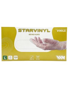 starvinyl 100 guanti in vinile non talcati - taglia grande l 9: tuttocasashop.it: pulizia e cura della casa