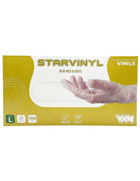 starvinyl 100 guanti in vinile non talcati - taglia grande l 9: tuttocasashop.it: pulizia e cura della casa