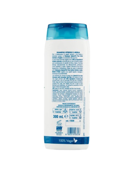 splend'or shampoo 300ml - cetriolo e argilla - purificante - capelli grassi: tuttocasashop.it: igiene e cura della persona