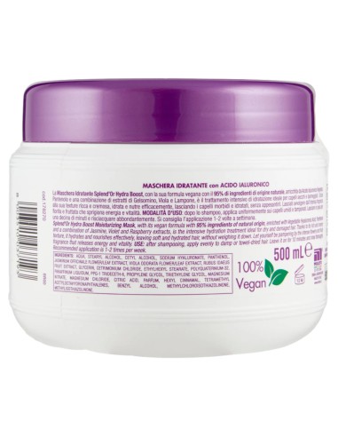 splend'or maschera per capelli 500ml idratante acido ialuronico hydra boost: tuttocasashop.it: igiene e cura della persona