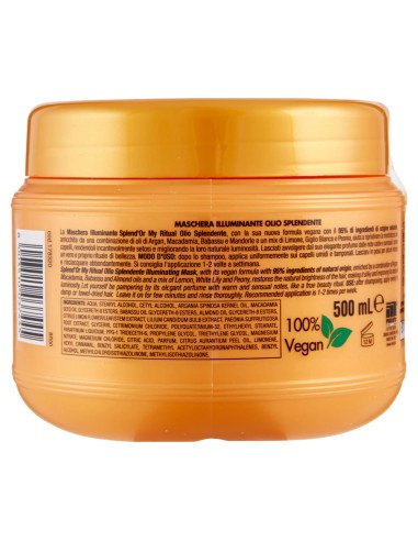 splend'or maschera per capelli 500ml - illuminante olio splendente my ritual: tuttocasashop.it: igiene e cura della persona