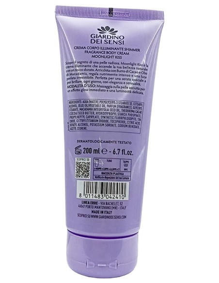 giardino dei sensi crema corpo illuminante shimmer - 200ml - moonlight kiss: tuttocasashop.it: igiene e cura della persona