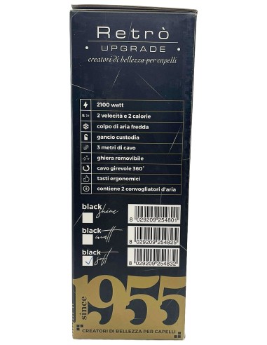 retro' upgrade phon asciugacapelli professionale 2100w - 2 becchi diffusori: tuttocasashop.it: altro - bazar