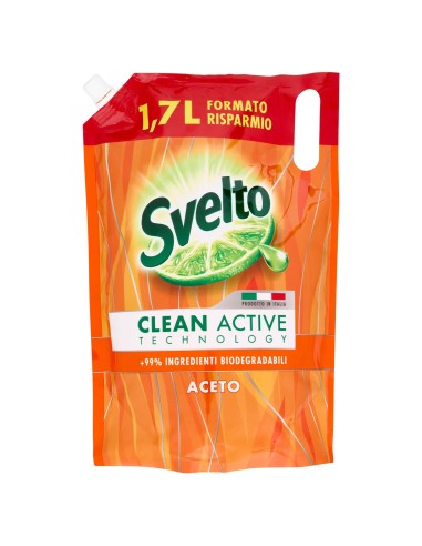 svelto detersivo per piatti - ecoricarica 1700ml - aceto: tuttocasashop.it: pulizia e cura della casa