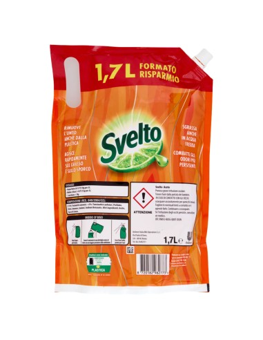 svelto detersivo per piatti - ecoricarica 1700ml - aceto: tuttocasashop.it: pulizia e cura della casa