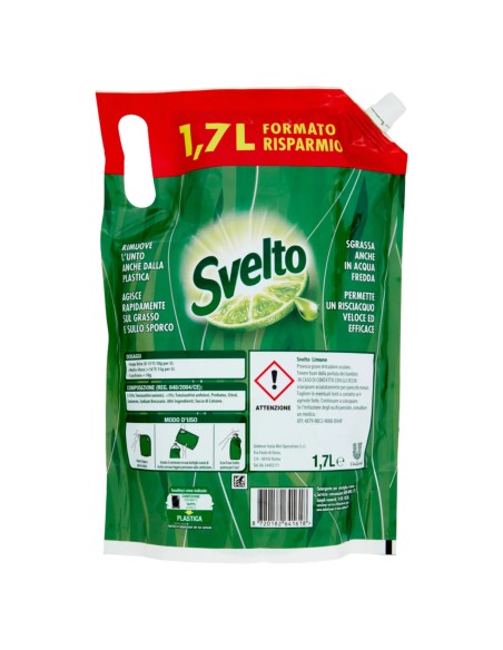 svelto detersivo per piatti - ecoricarica 1700ml - limone: tuttocasashop.it: pulizia e cura della casa