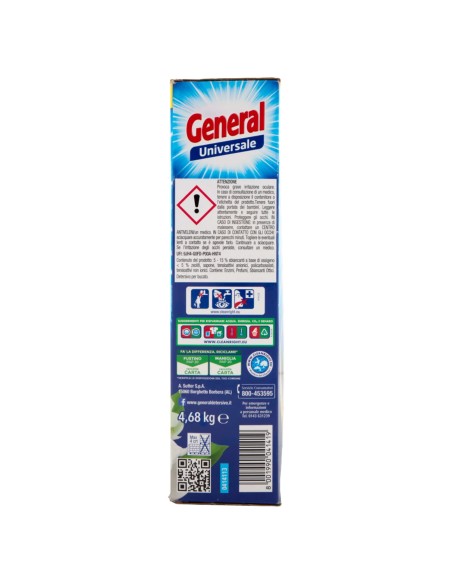 general detersivo lavatrice in polvere 104 misurini 4.68kg - 5in1 universale: tuttocasashop.it: prodotti per bucato e tessuti