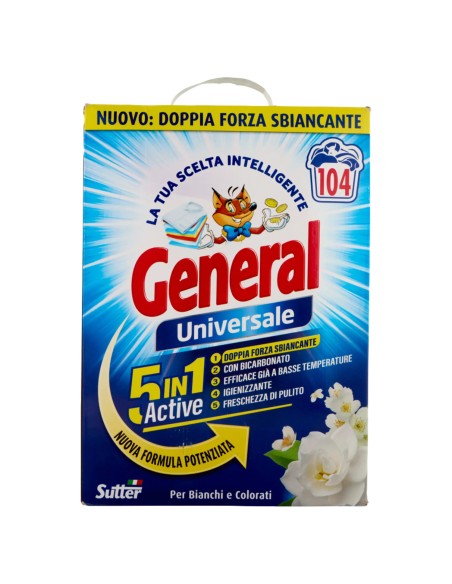 general detersivo lavatrice in polvere 104 misurini 4.68kg - 5in1 universale: tuttocasashop.it: prodotti per bucato e tessuti