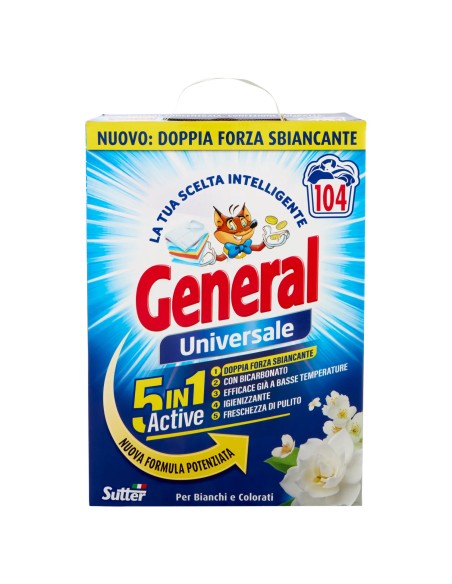 general detersivo lavatrice in polvere 104 misurini 4.68kg - 5in1 universale: tuttocasashop.it: prodotti per bucato e tessuti