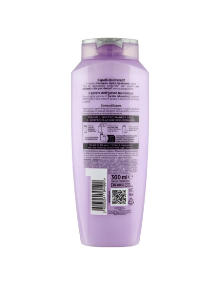 elvive l'oreal shampoo 300ml - hydra hyaluronic - idratazione profonda: tuttocasashop.it: igiene e cura della persona
