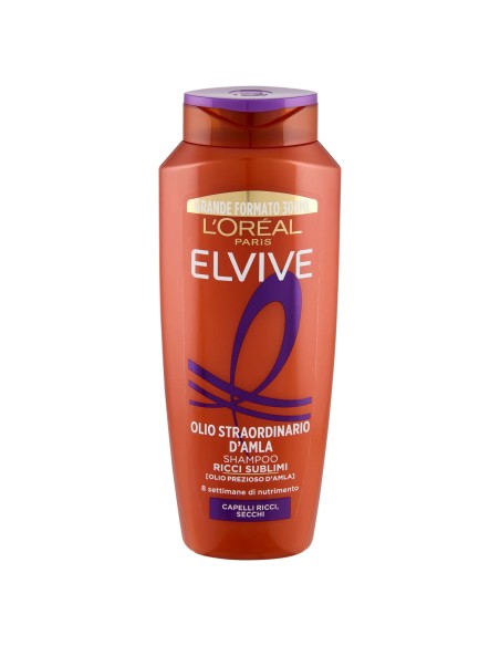 elvive l'oreal shampoo 300ml - olio straordinario d'amla - ricci secchi: tuttocasashop.it: igiene e cura della persona