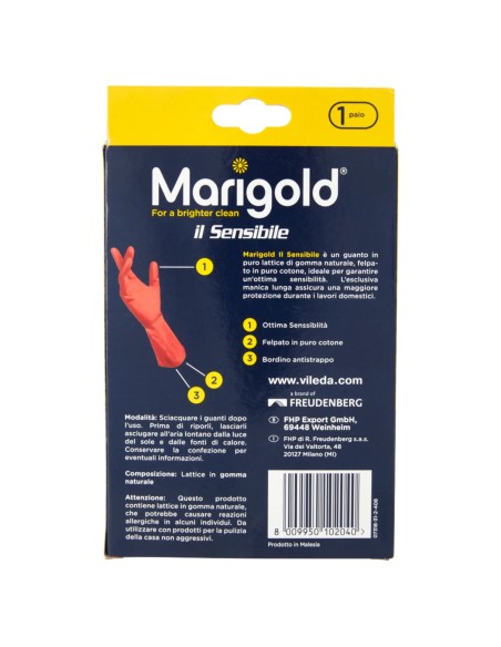 marigold il sensibile guanti felpati in gomma - taglia s piccola 6.5: tuttocasashop.it: pulizia e cura della casa