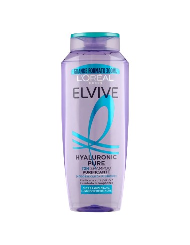 elvive l'oreal shampoo 300ml - hyaloronic pure - 72h purificante - grassi: tuttocasashop.it: igiene e cura della persona