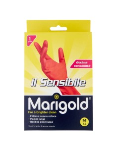 marigold il sensibile guanti felpati in gomma - taglia m media 7.5: tuttocasashop.it: pulizia e cura della casa