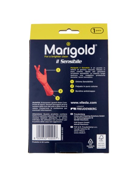 marigold il sensibile guanti felpati in gomma - taglia m media 7.5: tuttocasashop.it: pulizia e cura della casa