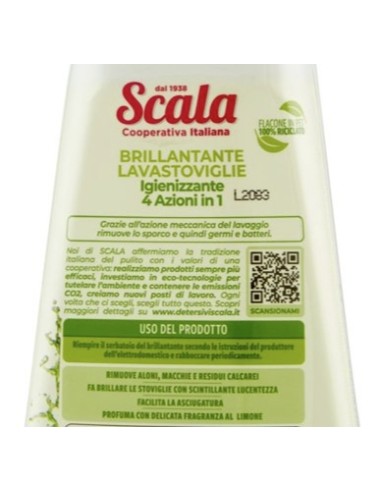 scala brillantante per lavastoviglie 500ml - igienizzante 4in1 - limone: tuttocasashop.it: pulizia e cura della casa