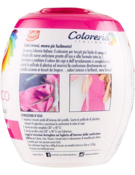 coloreria italiana colorante per tessuti - rosa romantico: tuttocasashop.it: prodotti per bucato e tessuti
