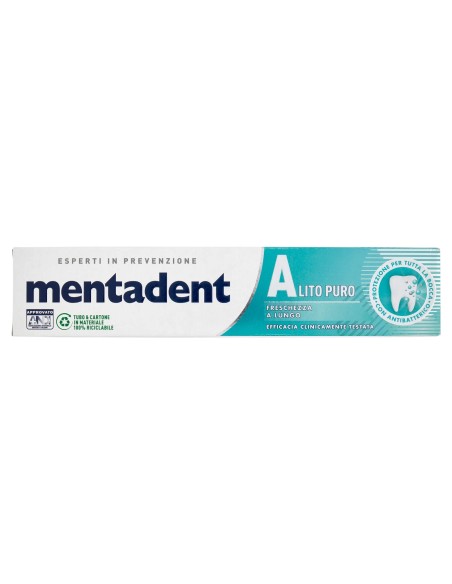 mentadent dentifricio - 75ml - alito puro - freschezza a lungo: tuttocasashop.it: igiene e cura della persona