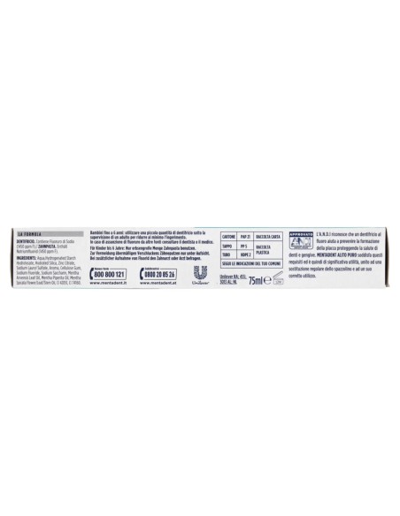 mentadent dentifricio - 75ml - alito puro - freschezza a lungo: tuttocasashop.it: igiene e cura della persona