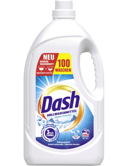 dash detersivo lavatrice liquido 100 lavaggi 4500ml - freschezza alpina: tuttocasashop.it: prodotti per bucato e tessuti