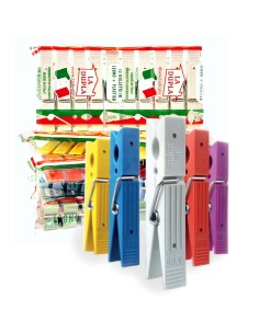 la dupla 10 pinze stendi bucato in legno rivestito plastica - made in italy: tuttocasashop.it: prodotti per bucato e tessuti