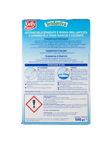 tendaviva grey additivo in polvere 500g - ravviva e rinnova i tendaggi: tuttocasashop.it: prodotti per bucato e tessuti