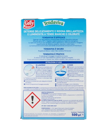 tendaviva grey additivo in polvere 500g - ravviva e rinnova i tendaggi: tuttocasashop.it: prodotti per bucato e tessuti
