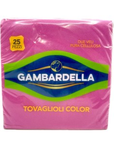 gambardella tovaglioli doppio velo 33x33cm 25 pezzi - fucsia: tuttocasashop.it: carta & monouso