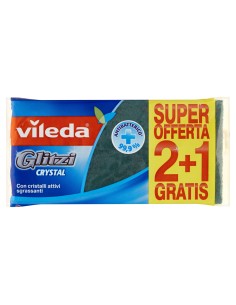 vileda glitzi crystal spugne con abrasivo - 3 pezzi - +antibatterico: tuttocasashop.it: pulizia e cura della casa