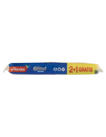 vileda glitzi crystal spugne con abrasivo - 3 pezzi - +antibatterico: tuttocasashop.it: pulizia e cura della casa