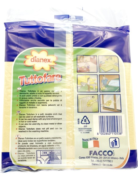 dianex tuttofare panno multiuso - confezione da 3 pezzi: tuttocasashop.it: pulizia e cura della casa