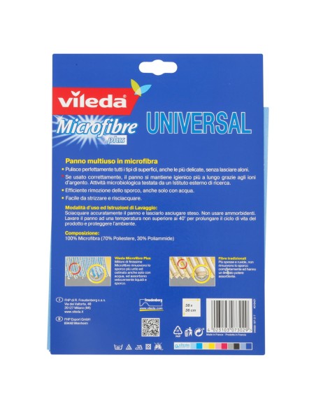 vileda microfibre universal panno multiuso - 36x38cm: tuttocasashop.it: pulizia e cura della casa