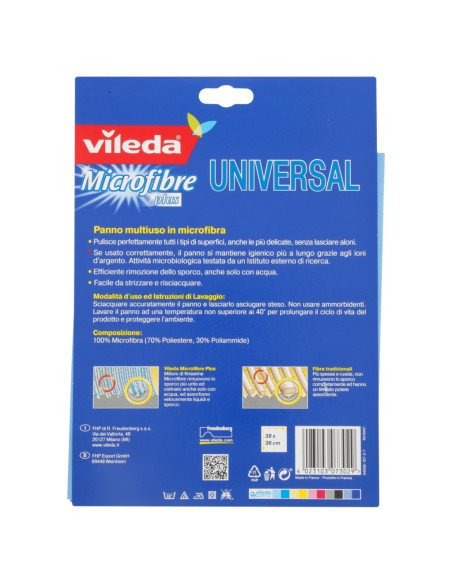 vileda microfibre universal panno multiuso - 36x38cm: tuttocasashop.it: pulizia e cura della casa