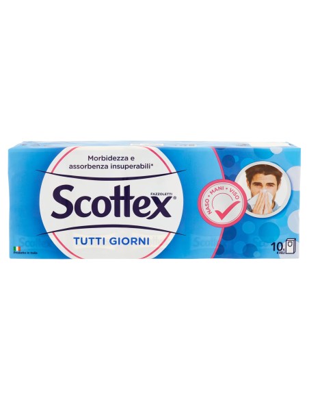 scottex fazzolettini di carta da naso - 10 pacchetti da 9 pezzi: tuttocasashop.it: carta & monouso