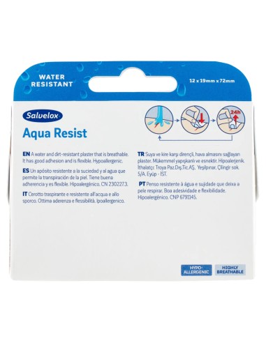 salvelox aquaresist cerotti per ferite 19mm x 72mm - 12 pezzi: tuttocasashop.it: igiene e cura della persona