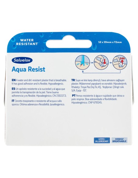 salvelox aquaresist cerotti per ferite 19mm x 72mm - 12 pezzi: tuttocasashop.it: igiene e cura della persona