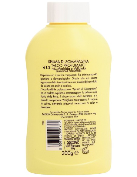 spuma di sciampagna talco in barattolo - 200 grammi: tuttocasashop.it: igiene e cura della persona