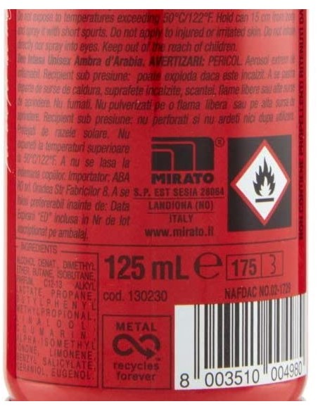 intesa sex unisex deodorante spray 125ml ambra profumo sensuale che attrae: tuttocasashop.it: igiene e cura della persona