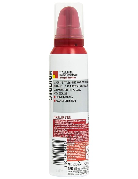 studio line spuma per capelli 150ml - fissaggio iper forte: tuttocasashop.it: igiene e cura della persona