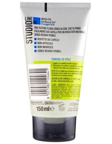 studio line gel per capelli - 150ml - n.6 - invisi fix forte mineral 24h: tuttocasashop.it: igiene e cura della persona